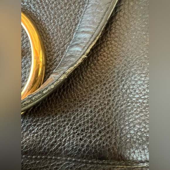 SOLDSOLDSOLDAuthentic Pre owned Gucci 1973 Black Pebbled Leather Top Handle Bag - Picture 15 of 17